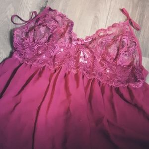 Women's Deep Pink Lingerie Negligee Large 14-16